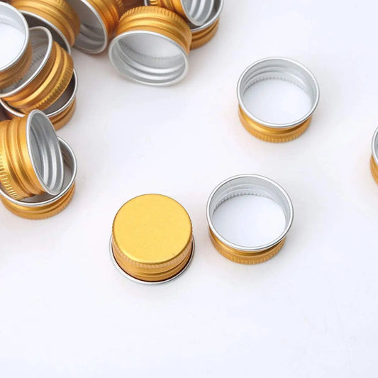 Wholesale Gold Aluminum Screw Caps | Anodized Threaded Lids for Glass & PET Jars