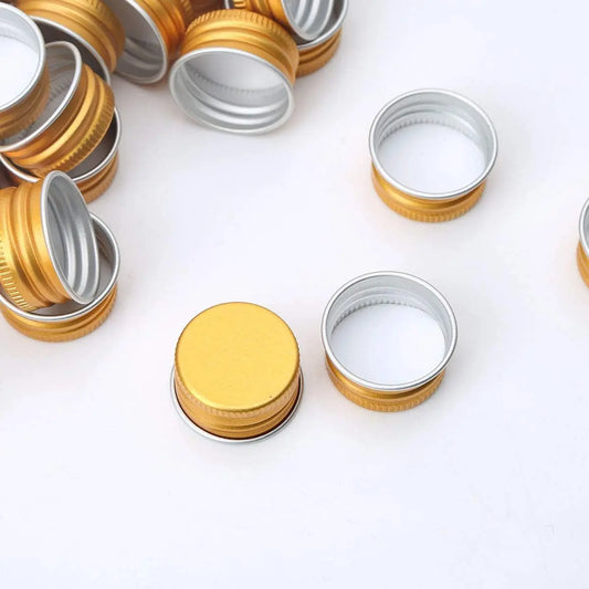 Wholesale Gold Aluminum Screw Caps | Anodized Threaded Lids for Glass & PET Jars