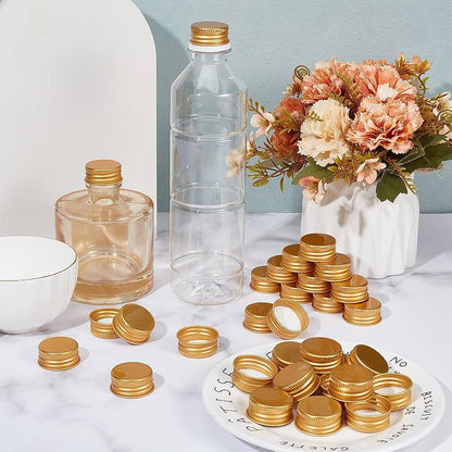 Aluminum Screw Cap Gold color with all sizes For PCV/PET/Glass jar