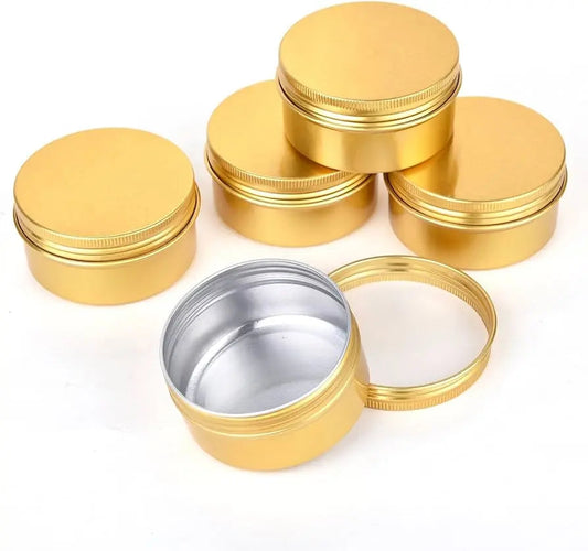 Wholesale Luxury Gold Aluminum Jars Bulk with Screw Lids