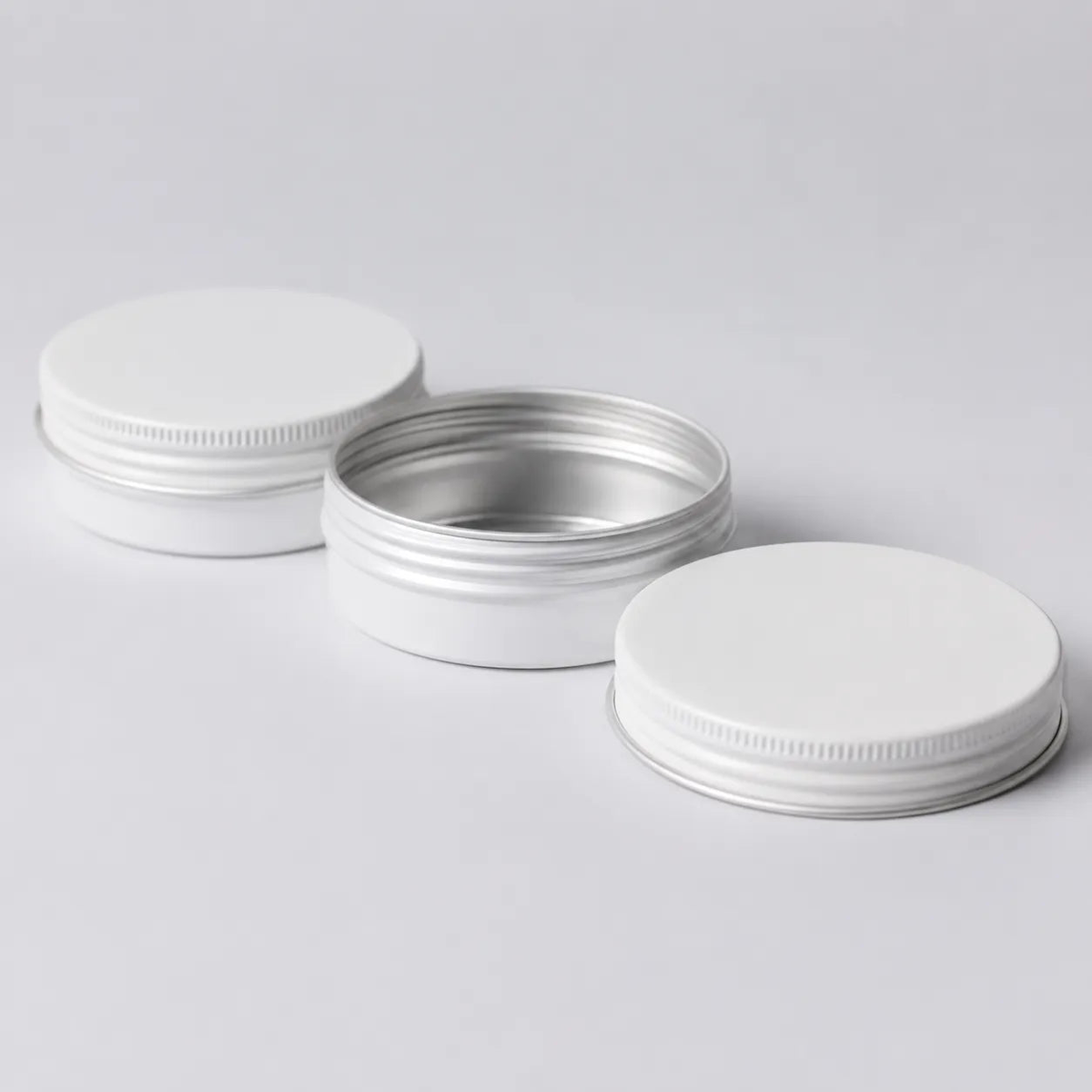 Wholesale Minimalist White Aluminum Jars Bulk with Screw Lids