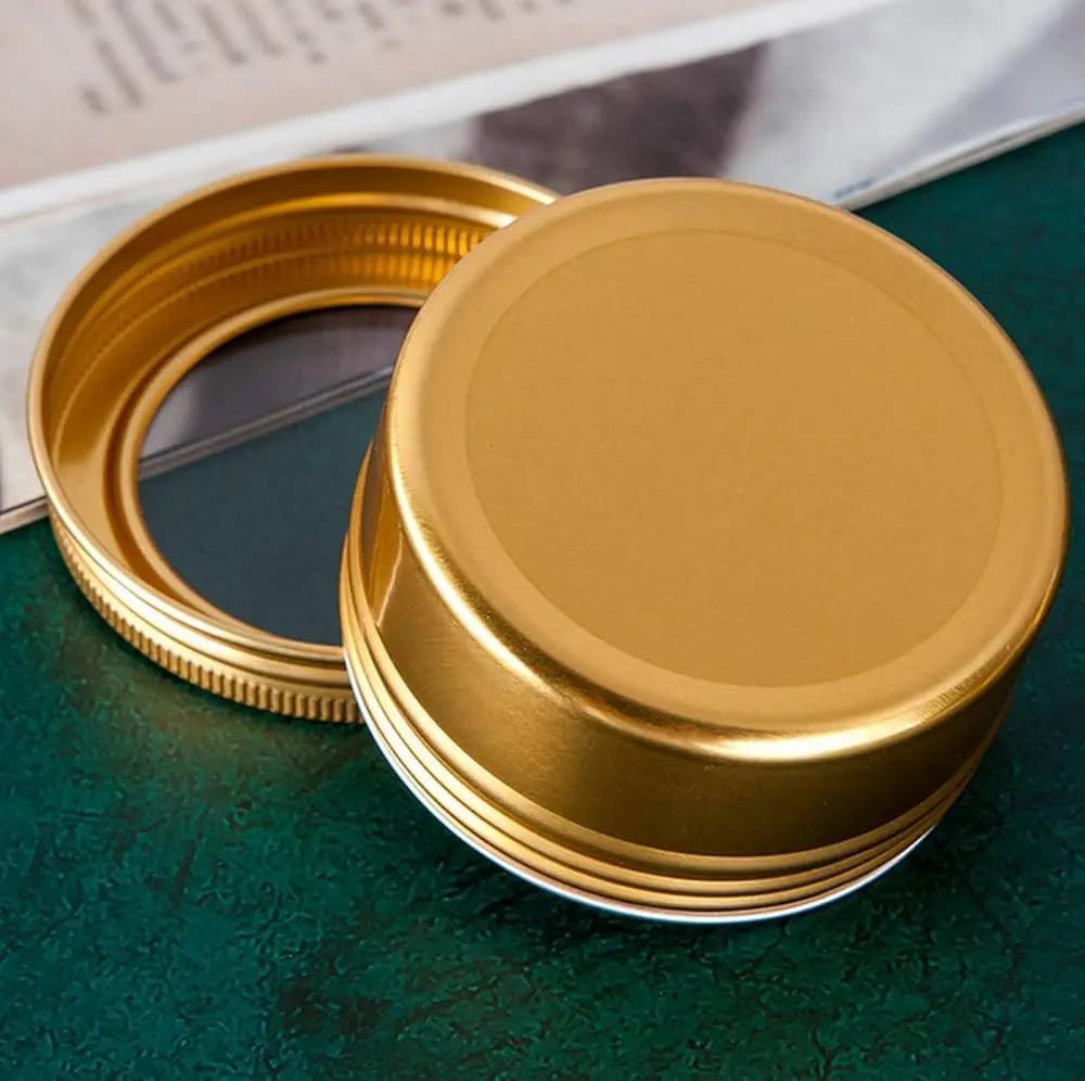 Wholesale Gold Screw Cap Aluminum Jar with Clear Window 50-150g Tins in Bulk