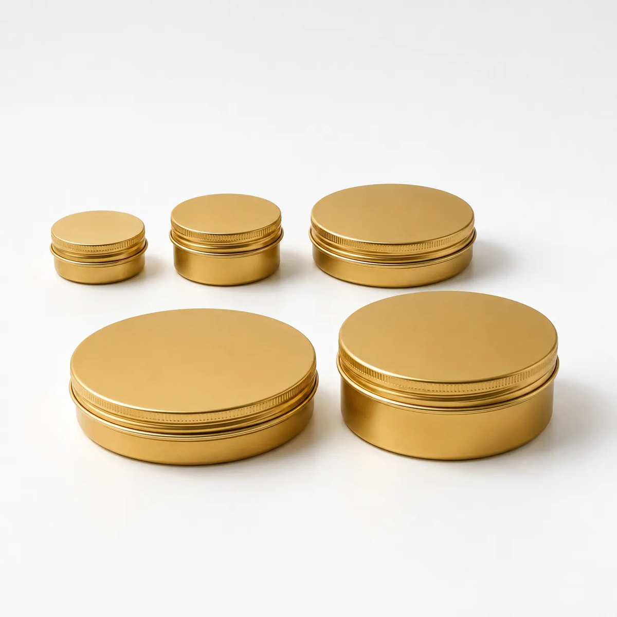 Wholesale Luxury Gold Aluminum Jars Bulk with Screw Lids