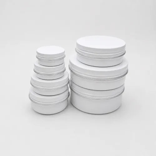 Wholesale Minimalist White Aluminum Jars Bulk with Screw Lids