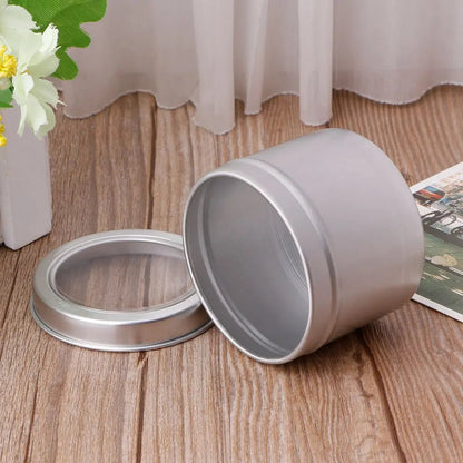 Wholesale Aluminum Jar with Clear Window | 120g & 180g Spice & Candle Tins in Bulk