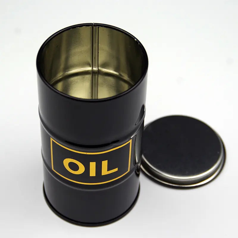 Wholesale Customized Eco-Friendly Tinplate Oil Drum Shape Toy Coin Bank