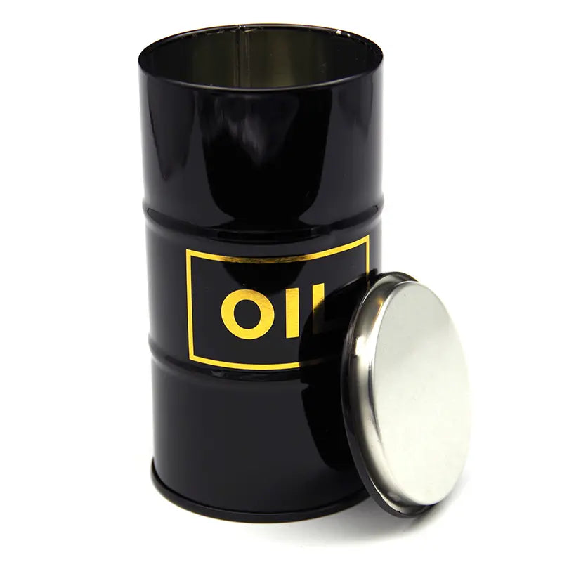 Wholesale Customized Eco-Friendly Tinplate Oil Drum Shape Toy Coin Bank