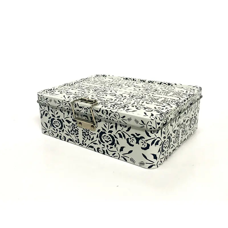 Custom Rectangular Metal Tin Box with Lock Wholesale