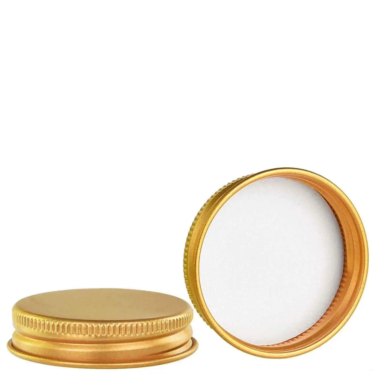 Wholesale Gold Aluminum Screw Caps | Anodized Threaded Lids for Glass & PET Jars