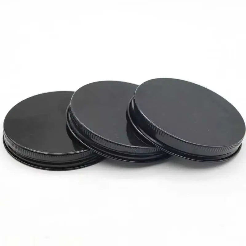 Wholesale Black Aluminum Screw Caps | Anodized Threaded Lids for Glass & PET Jars