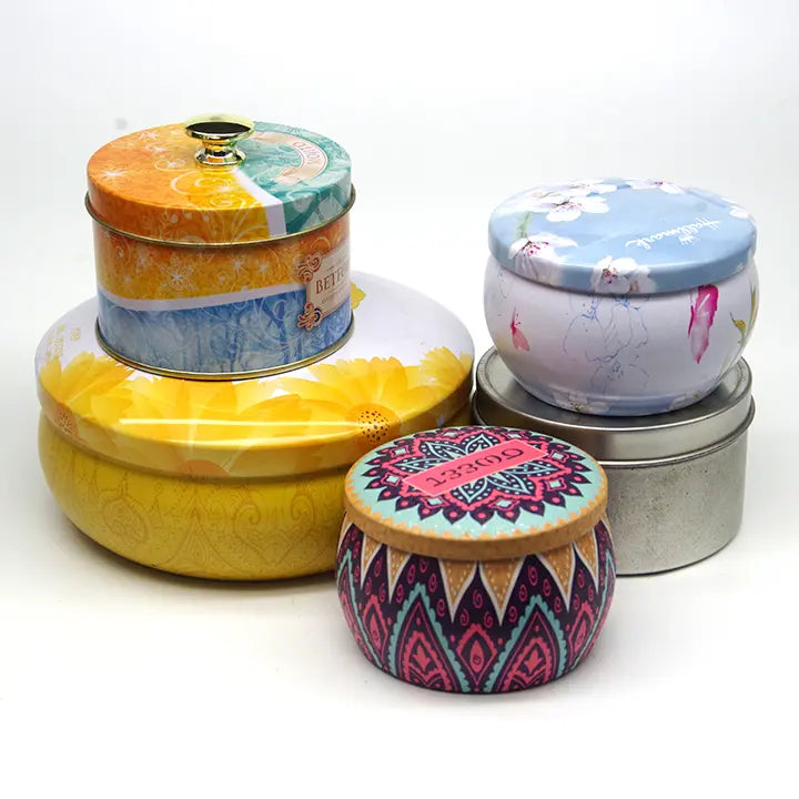 Custom Round Candle Metal Tin Box Wholesale