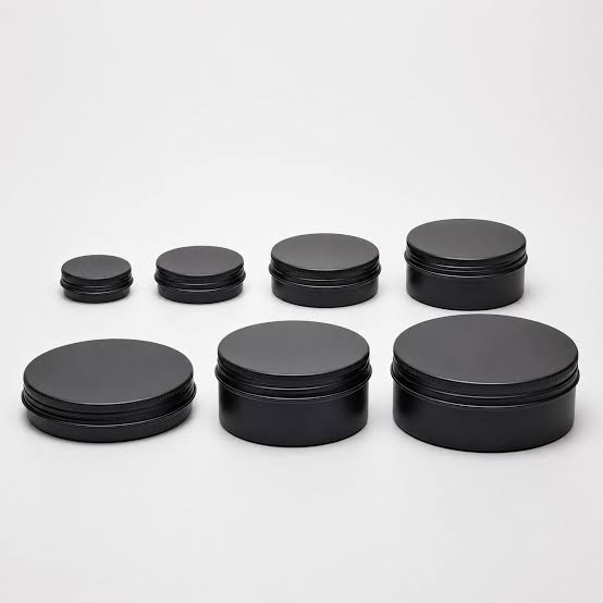Aluminum jar Black color 50/60/80/100/150ml